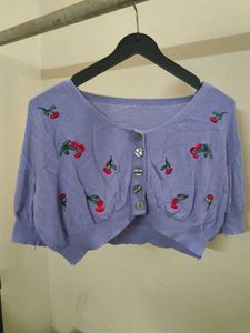 Cute Cherry Print Cardigan