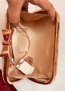 Sparkling Rose Gold Clutch Bag