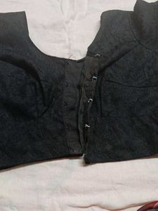 Chic Black Embroidered Blouse