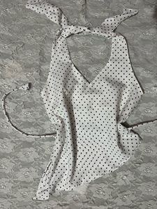 y2k vintage polka dot halter top