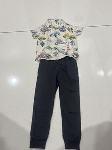 Kids Hop Car Print Shirt & H&M Jogger Set