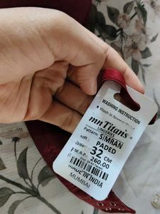 Maroon Padded Bra with Tags