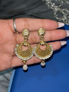 Elegant Gold Tone Dangle Earrings