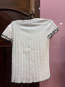 Zara White Textured Top