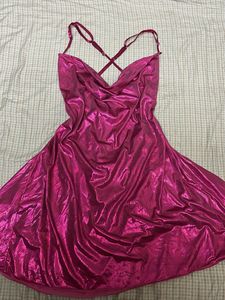 Shimmery Pink Slip Dress