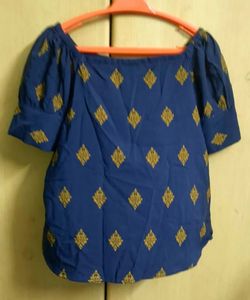 Blue &amp; Gold Patterned Top