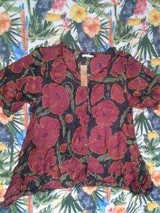 Floral Print Button-Down Top