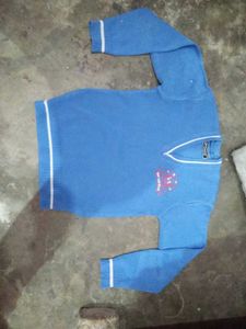 Blue V-Neck School Sweater