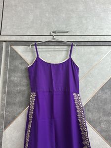 Elegant Purple Kurta Set with Intricate Embroidery