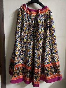 Vibrant Geometric Print Ethnic Skirt