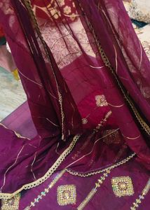 purple fandy silk suit with rayon bottom.