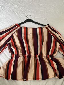 Multicolor Striped Puff-Sleeve Crop Top ✨ | Chic &amp;