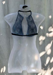 351110. Black Lace Halter Neck Bra
