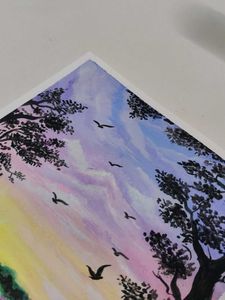 Watercolor Painting - Sunset Landscape
