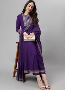 Elegant Purple Kurta Set with Dupatta