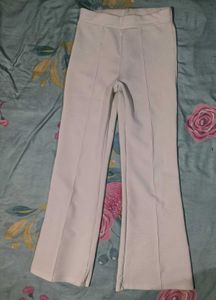 Cream Flared bootcut Pants