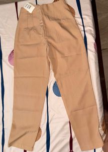 Urbanic Beige Panelled Formal Trousers 🤎