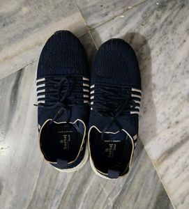 Navy Blue Sartaj Gold Sneakers