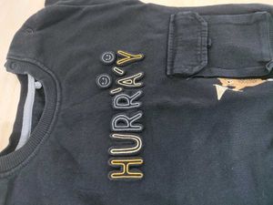Cute Navy "HURRAY" Sweatshirt