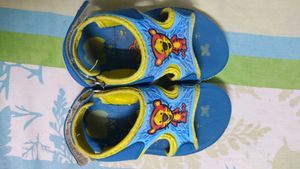 Cute Blue Cartoon Sandals for Girls (Size 7)