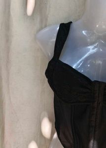 Black Lace Trim Corset Top