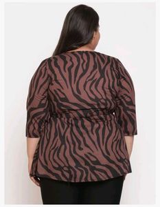 Amydus Zebra Print Wrap Top