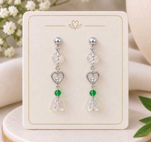 Y2K Lily Flower & Heart Earrings