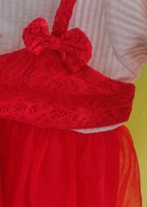 CUTE RED BABY FROCK