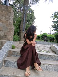 Vintage Brown Midi Dress