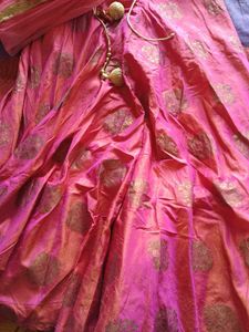 Pink Brocade Lehenga Set with Dupatta