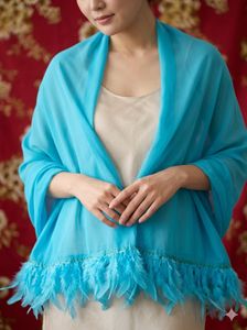 3 dupatta/ hizab combo - Blue with feather ,Yellow