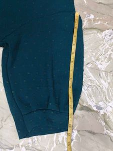 Teal Modest Kurti shirt with Button Detail