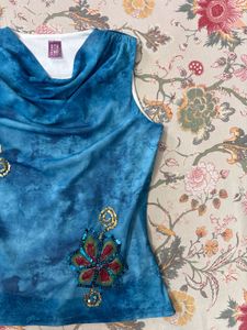 y2k Mermaidcore cowl neck top