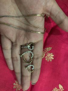 Heart Pendant Necklace Set