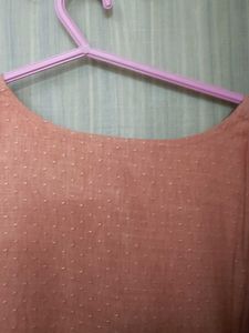 Orange Textured Kurta