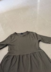 Olive Green Tiered Midi Dress