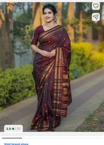 Elegant Red Brocade Silk Saree