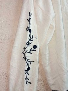 White Floral Embroidered Cardigan Shrugs