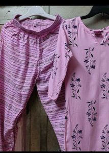 Pink Printed Kurta Set