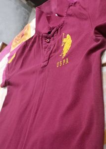 USPA Maroon Polo T-shirt Size - M