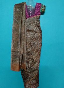 kalamkari Brown saree