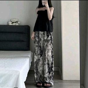 ˚˖𓍢ִ🤎. ݁𐙚Stylish Wide Leg Printed Pants 🖤✨