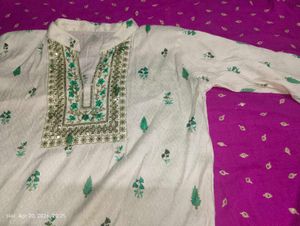 Embroidered Kurta with Mirror Work
