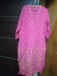 Vibrant Pink Printed Kurta