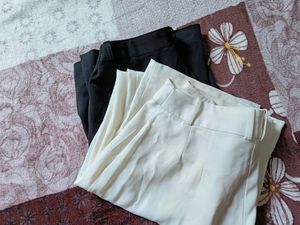 WOMEN WHITE&amp;BLACK TROUSERS