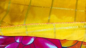 Yellow Checkered Saree