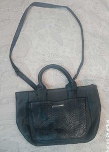imported bag Chic Black Faux Leather Tote Ba