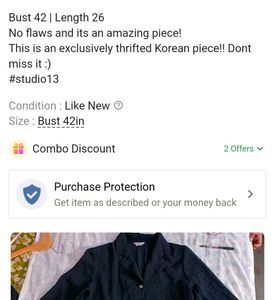 Korean Sheer Black Blazer/ Coat (Women's)