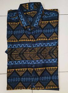 Men's Geometric Print Short Sleeve Shirt