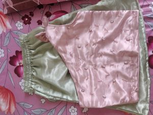 one shoulder bow top with skirt